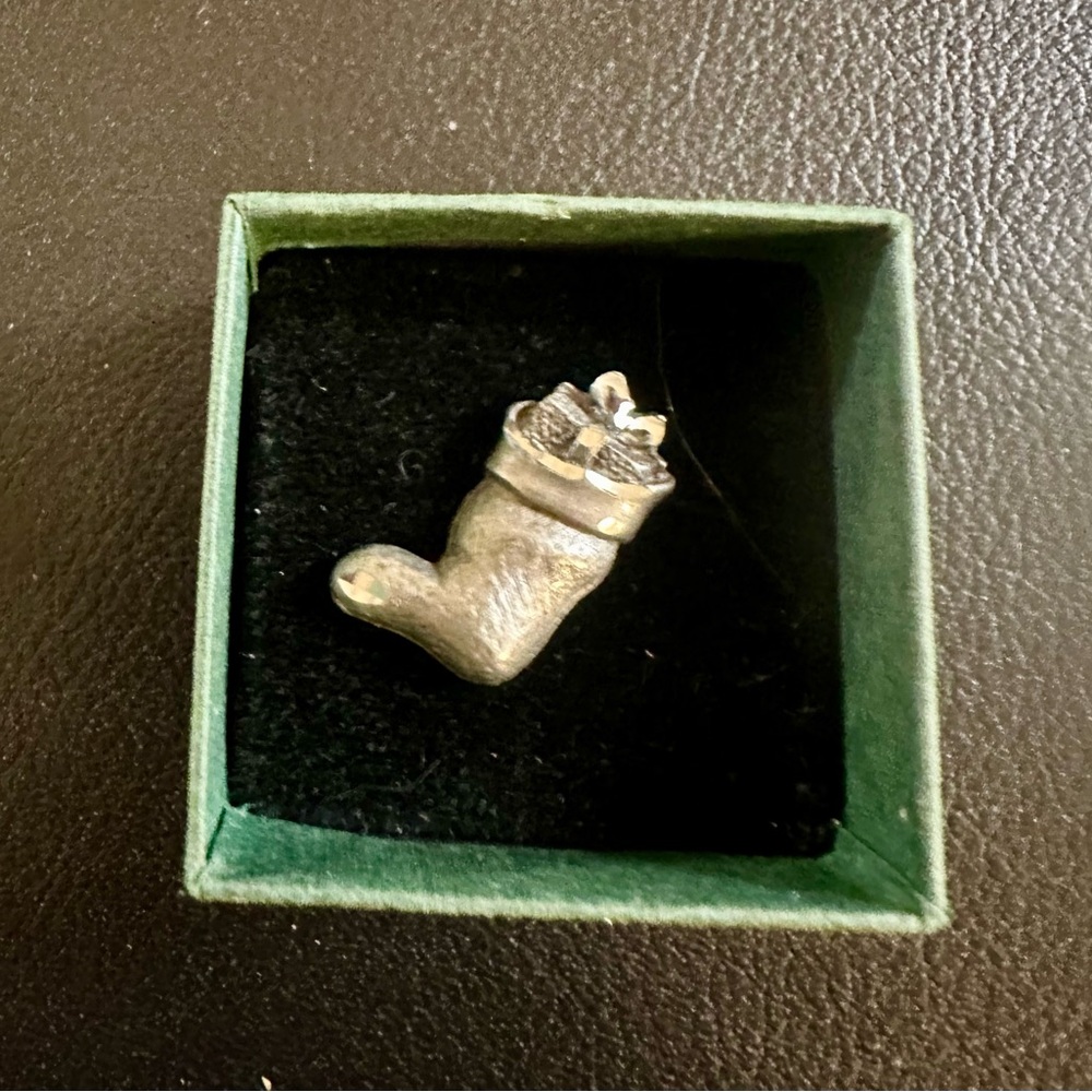 Elegant Silver Stocking Brooch